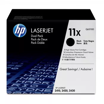HP 11X 2-pack High Yield Black Original LaserJet Toner Cartridges toner cartridge 2 szt.