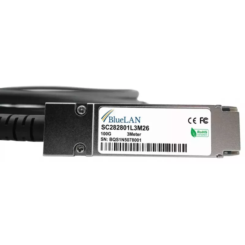 Kabel InfiniBand/światłowodowy BlueOptics QSFP28-DAC-2M-PS-BL 2m Męski/Męski