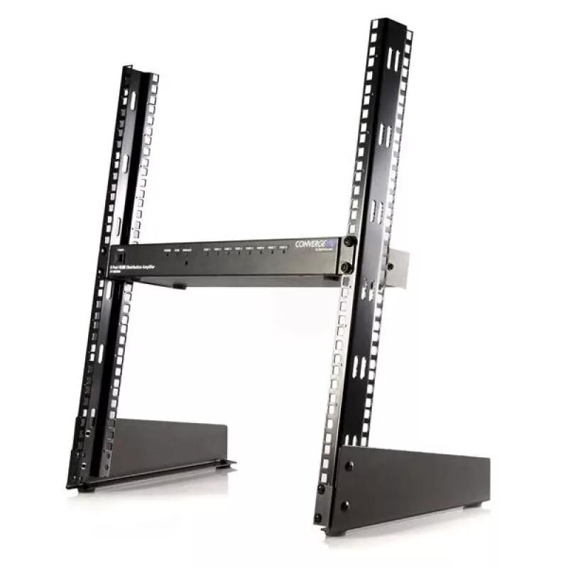 StarTech.com 2-Post 12U Desktop Server Rack, Small Open Frame 19in Computer Rack, Compact sieciowy Rack for AV / Studio / Data / IT Equipment - Free Standing Two-Post Home/Office Rack