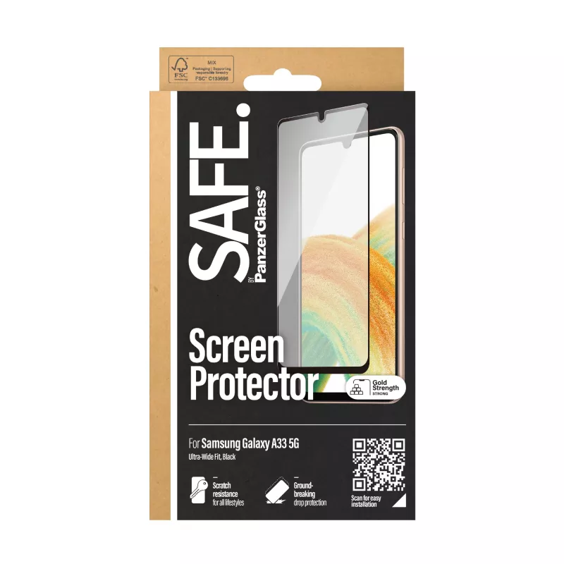 Szkło ochronne PanzerGlass SAFE do Samsung Galaxy A33 5G, odporne na zarysowania i wstrząsy
