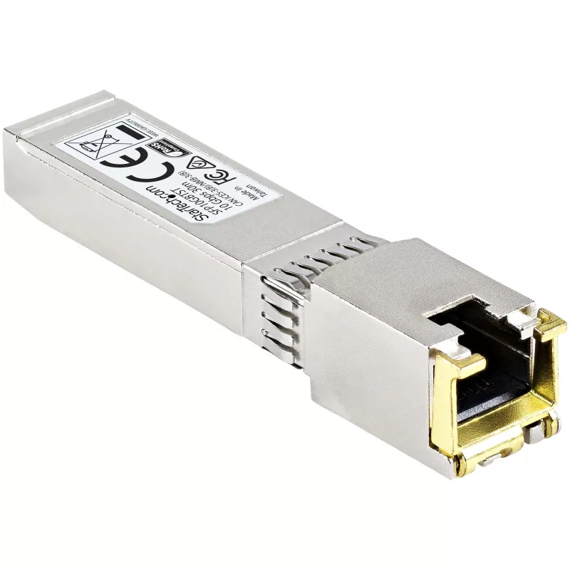 StarTech.com MSA Compliant SFP+ transceiver Module - 10GBASE-T~MSA Uncoded SFP+ Module - 10GBASE-T - SFP to RJ45 Cat6/Cat5e - 10GE Gigabit Ethernet SFP+ - RJ-45 30m