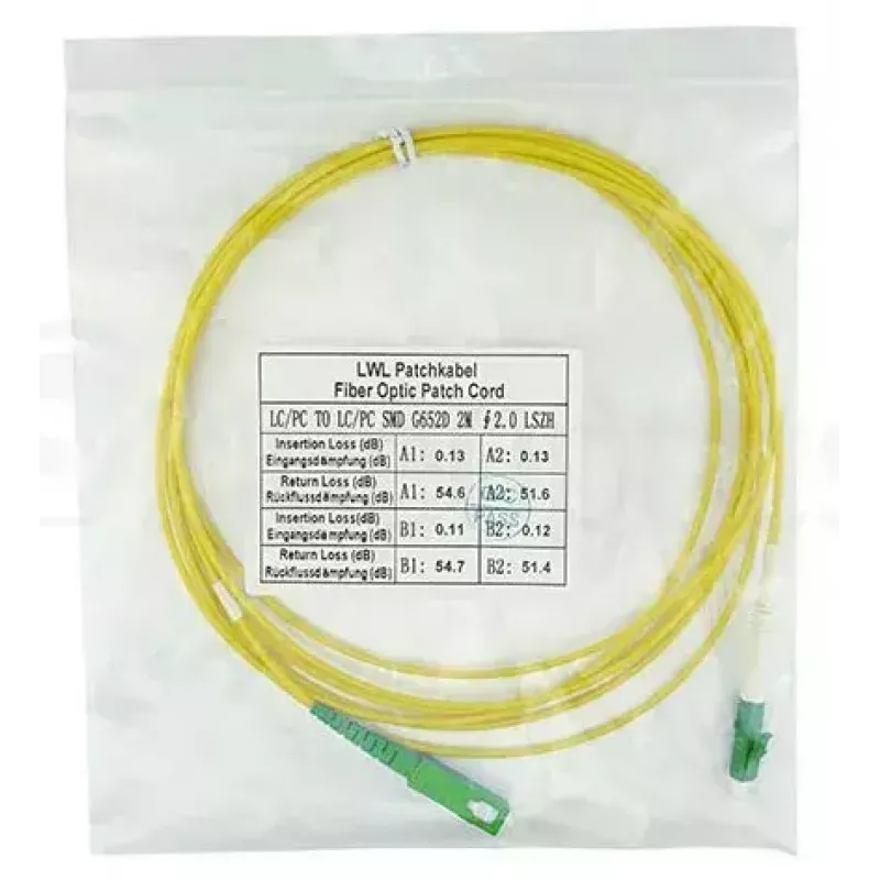 Kabel światłowodowy BlueOptics SFP2122BU20MM LC SC G.657.A1 20 m Żółty