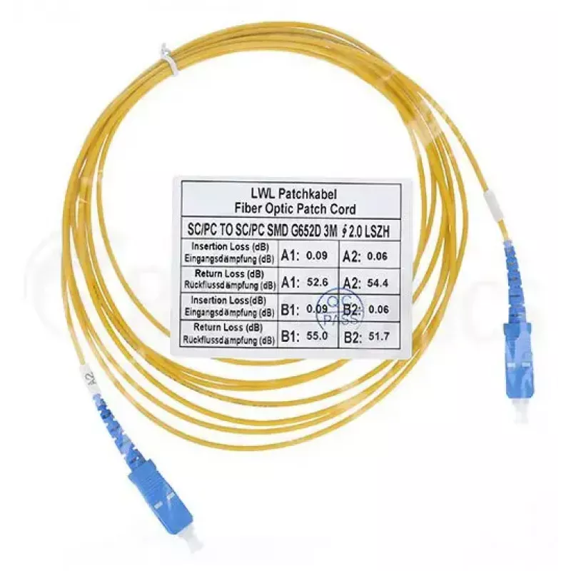 Kabel światłowodowy BlueOptics SFP2222BU30MK SC G.657.A1 30 m Żółty
