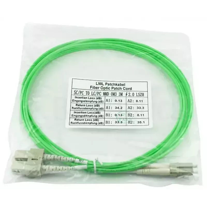Kabel światłowodowy BlueOptics SFP3132GU50MK LC SC OM5 50 m Miętowy