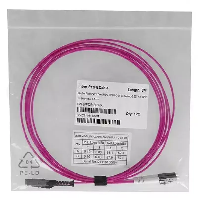 Światłowodowy kabel krosowy BlueOptics SFP9231FU2MK MDC LC OM4 2 m magenta