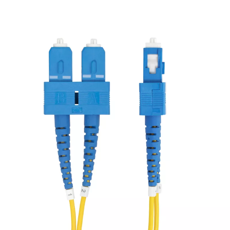 StarTech.com 2m (6.6ft) SC do SC (UPC) OS2 Jednomodowy Dupleksowy Kabel Światłowodowy, 9/125µm, 40G/100G Zipcord, Niewrażliwy na Zgięcia, Niskie Tłumienie Wkładki - LSZH Kabel Krosowy
