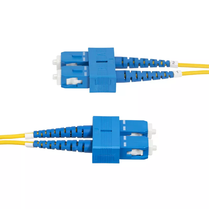 StarTech.com 2m (6.6ft) SC do SC (UPC) OS2 Jednomodowy Dupleksowy Kabel Światłowodowy, 9/125µm, 40G/100G Zipcord, Niewrażliwy na Zgięcia, Niskie Tłumienie Wkładki - LSZH Kabel Krosowy