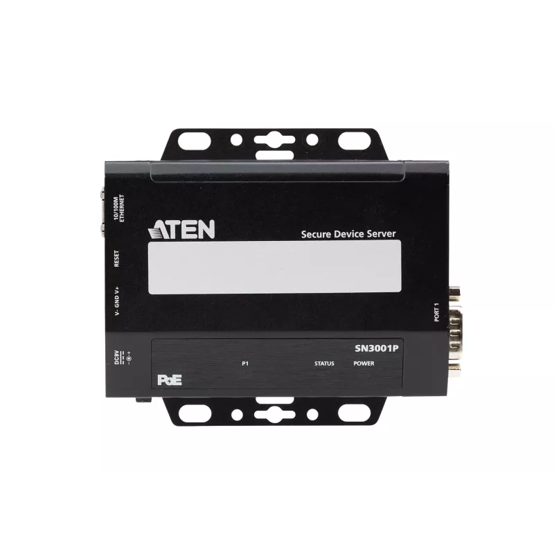 ATEN 1-portowy bezpieczny serwer urządzeń RS-232 z PoE, 10/100Base-T(X), 210 g