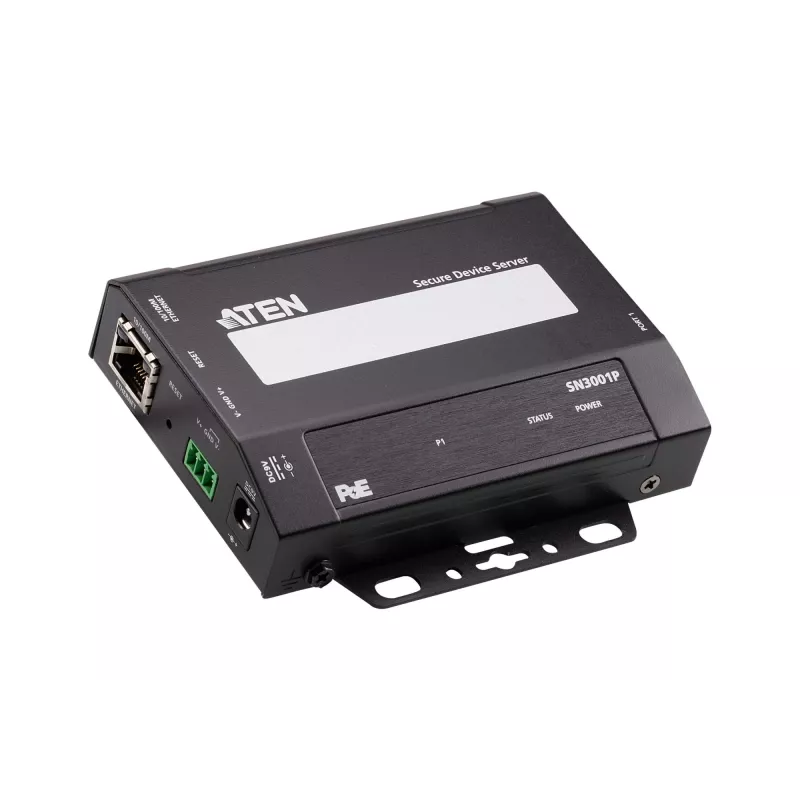 ATEN 1-portowy bezpieczny serwer urządzeń RS-232 z PoE, 10/100Base-T(X), 210 g