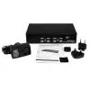 StarTech.com 4-portowy przełącznik KVM USB do montażu w szafie rack 1U z OSD, 1920 x 1440 pikseli, montaż w szafie rack, 5,4 W, 1U, czarny