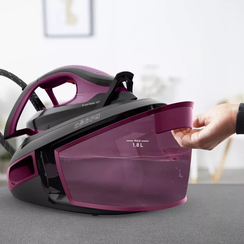 Tefal Express Vision SV8152 2800 W 1.8 L stopa Durilium AirGlide Autoclean Fioletowy, Czarny