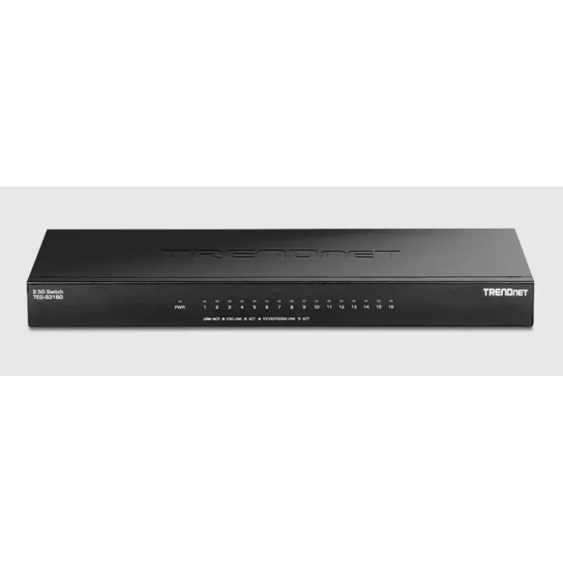 Przełącznik niezarządzalny Trendnet TEG-S3160 16 portów 2.5G Ethernet Desktop Czarny
