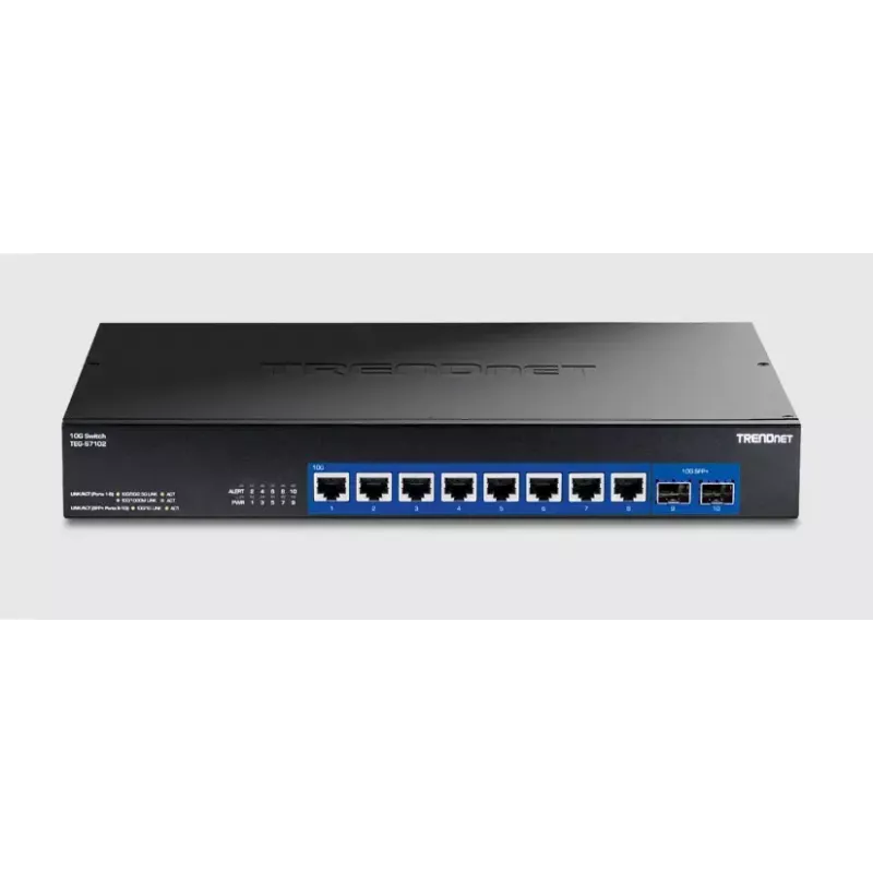 Niezarządzalny przełącznik Trendnet TEG-S7102 10G Ethernet 8 portów Czarny