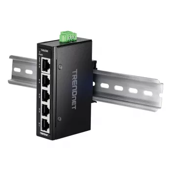 Przełącznik sieciowy TRENDnet TI-ELC50 Niezarządzalny 5-portowy Fast Ethernet (10/100), 9.6–60V, montaż na ścianie/szynie DIN