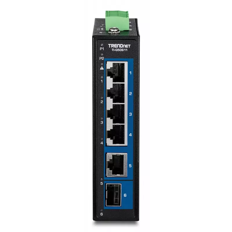 Trendnet TI-G50611 Przemysłowy niezarządzalny 6-portowy przełącznik Ethernet 2.5G z obsługą SFP 10G