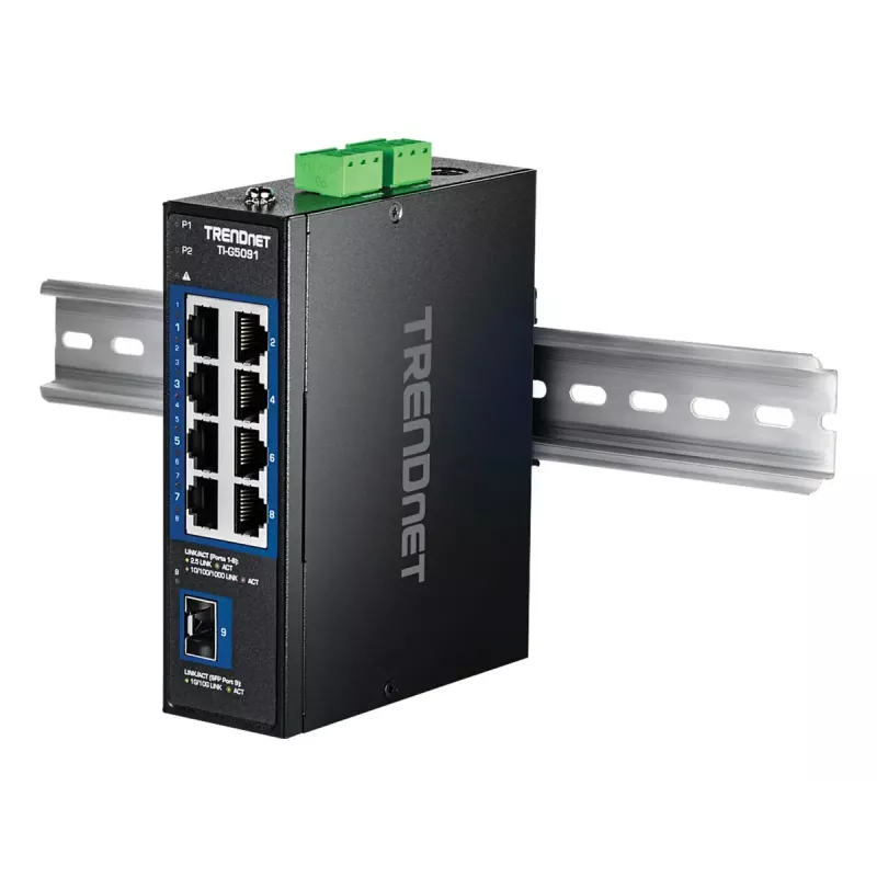 TRENDnet TI-G5091 Przemysłowy niezarządzalny 9-portowy przełącznik Ethernet 2.5G z portem 10G SFP+