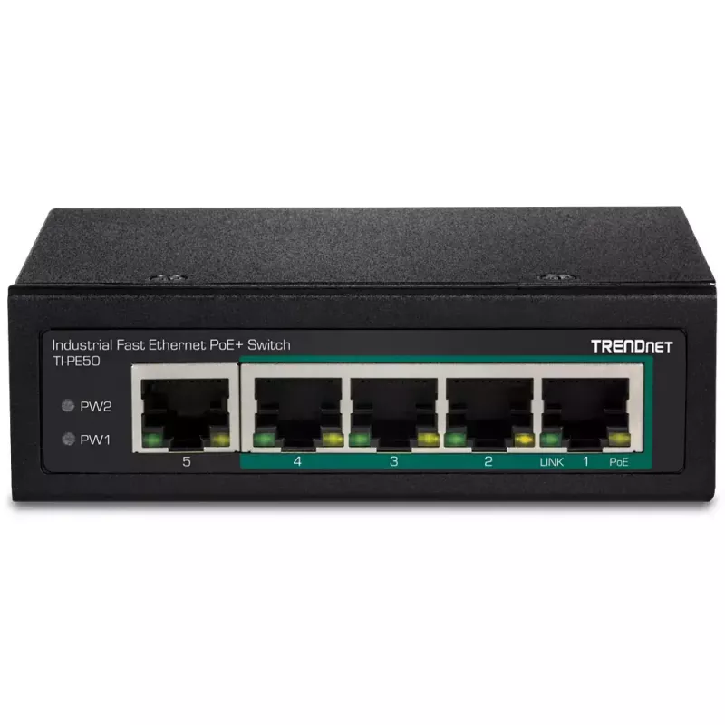 Przełącznik niezarządzalny Trendnet TI-PE50 Power over Ethernet Czarny