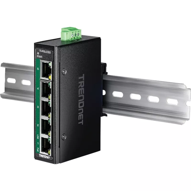 TRENDnet TI-PGLC50 Przemysłowy niezarządzalny 5-portowy Gigabit Ethernet PoE+ Switch