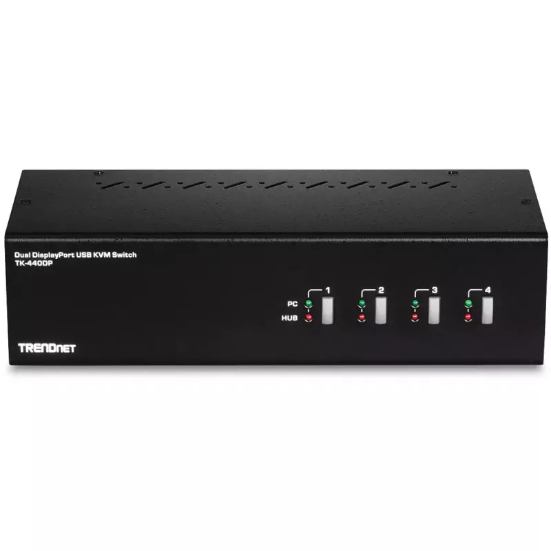Przełącznik KVM Trendnet TK-440DP Czarny Srebrny