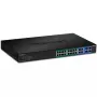 Przełącznik zarządzalny Trendnet TPE-1620WSF to przełącznik L2/L3 Gigabit Ethernet z 20 portami, obsługujący Power over Ethernet (PoE). Oferuje przepustowość przełączania 40 Gbps i budżet PoE 370 W.