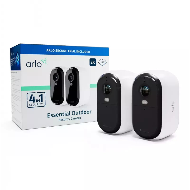 Kamera IP Arlo Essential 2K 2560 x 1440 Bezprzewodowa Wewnętrzna/Zewnętrzna