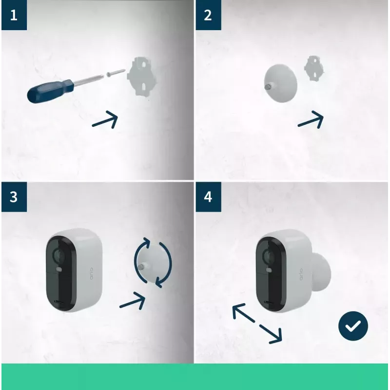 Kamera IP Arlo Essential 2K 2560 x 1440 Bezprzewodowa Wewnętrzna/Zewnętrzna