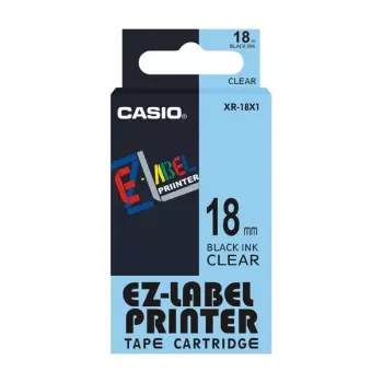 Taśma do etykieciarki Casio XR-18X1 Czarny na przezroczystym