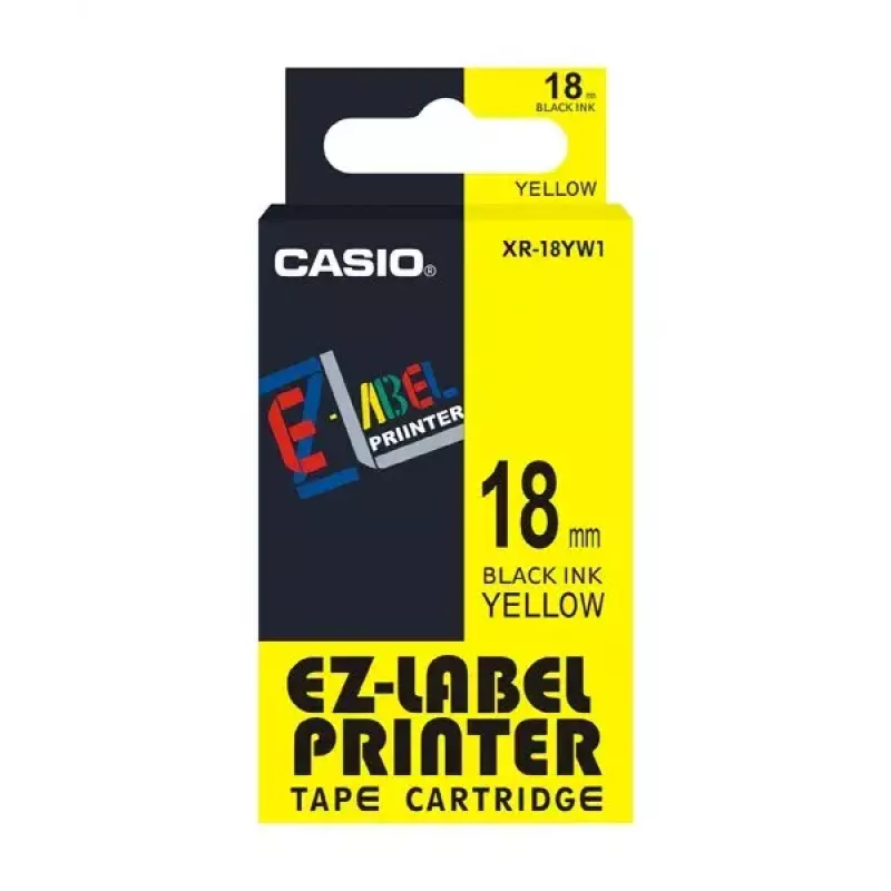 Taśma do etykietowania Casio XR-18YW1 Czarny na żółtym