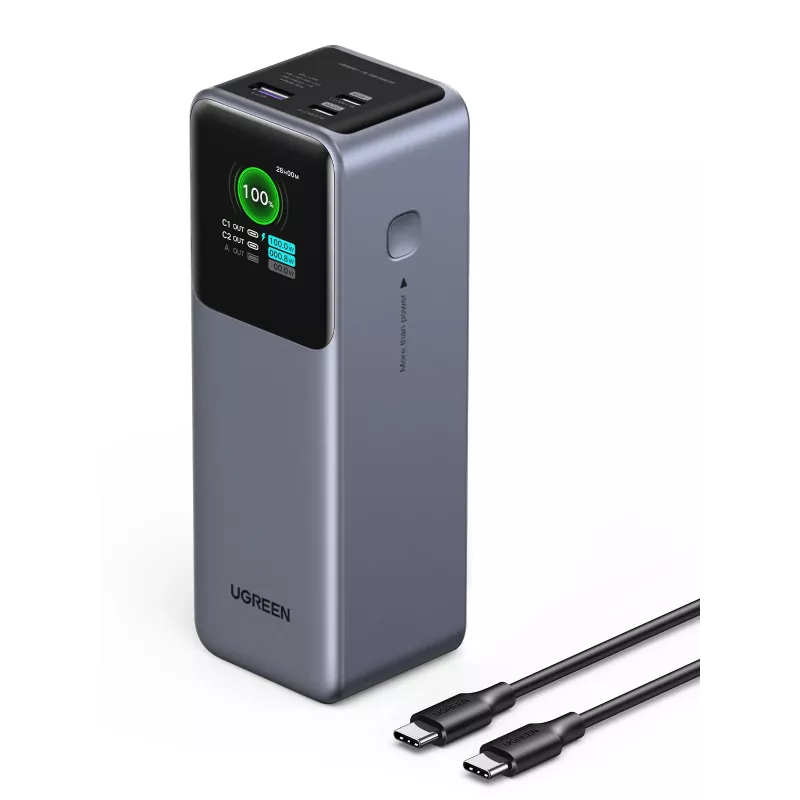 Ugreen 25000mAh 200W Szybkie ładowanie powerbank Szary