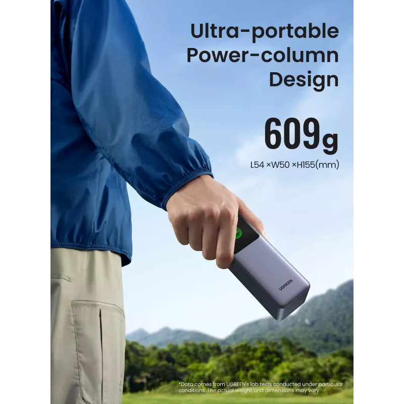 Ugreen 25000mAh 200W Szybkie ładowanie powerbank Szary