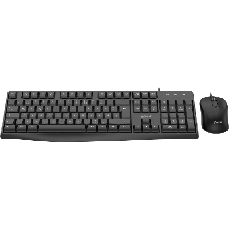 InLine Basic Desktop II, zestaw klawiatura-mysz, kabel USB, standardowy układ DE