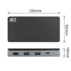Stacja dokująca ACT USB-C 4K MST do 2 monitorów HDMI, Ethernet, USB-C, 3x USB-A, PD pass-through i odłączany kabel połączeniowy o długości 1 metra