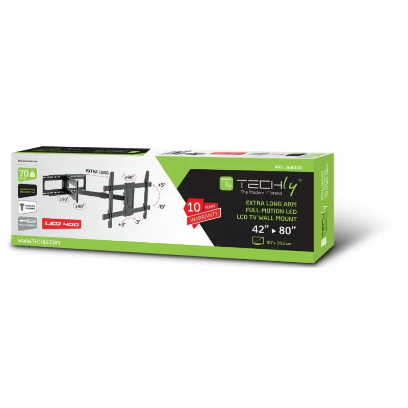 Techly ICA-PLB-721 uchwyt/stojak TV 2,03 m (80 cali) Czarny
