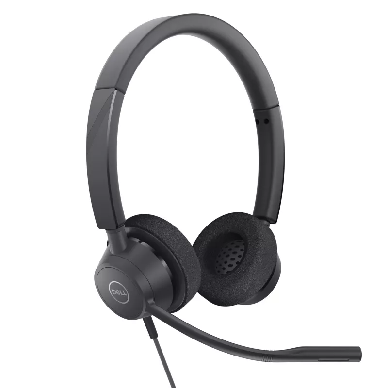 DELL Pro Stereo Headset - WH3022, przewodowy, biuro/centrum obsługi telefonicznej, 96 g, zestaw słuchawkowy, czarny