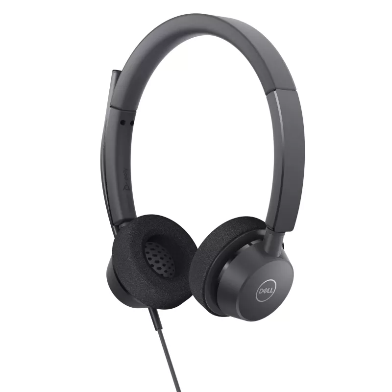 DELL Pro Stereo Headset - WH3022, przewodowy, biuro/centrum obsługi telefonicznej, 96 g, zestaw słuchawkowy, czarny