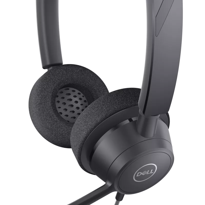 DELL Pro Stereo Headset - WH3022, przewodowy, biuro/centrum obsługi telefonicznej, 96 g, zestaw słuchawkowy, czarny