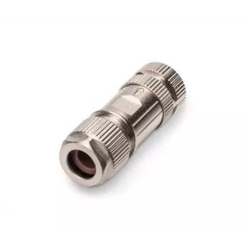 Digitus CAT 6A M12 Jack X-kodowany IP67 Męski Złącze Srebrny Płaski