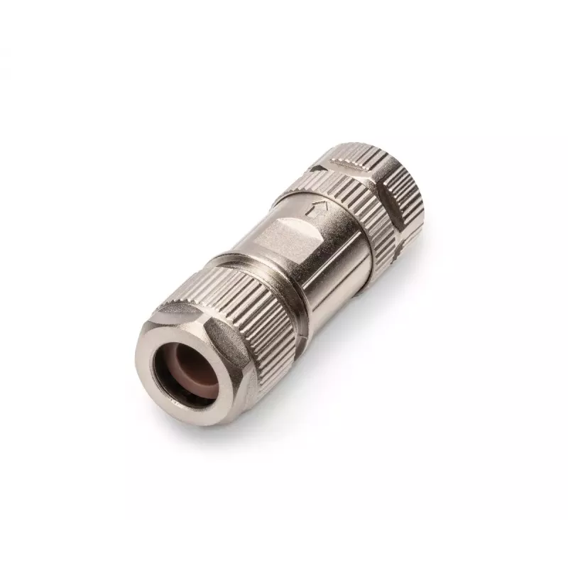 Digitus CAT 6A M12 Jack X-kodowany IP67 Męski Złącze Srebrny Płaski
