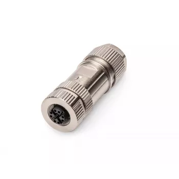 Digitus CAT 6A M12 Jack X-kodowany IP67 Męski Złącze Srebrny Płaski