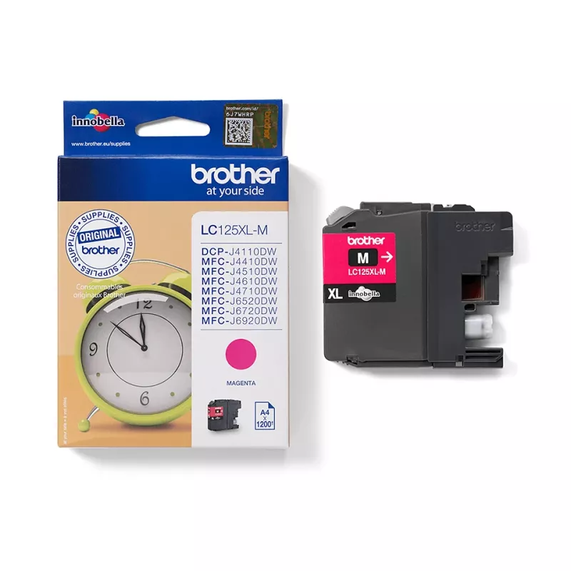 Wkład atramentowy Brother LC125XLM 1 szt. Oryginalny Extra (Super) Wysokowydajny purpurowy
