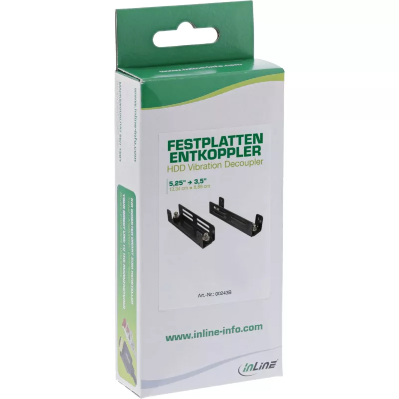InLine Harddisk Vibration Decoupler Anti Vibration 5.25 inch to 3.5, czarny
