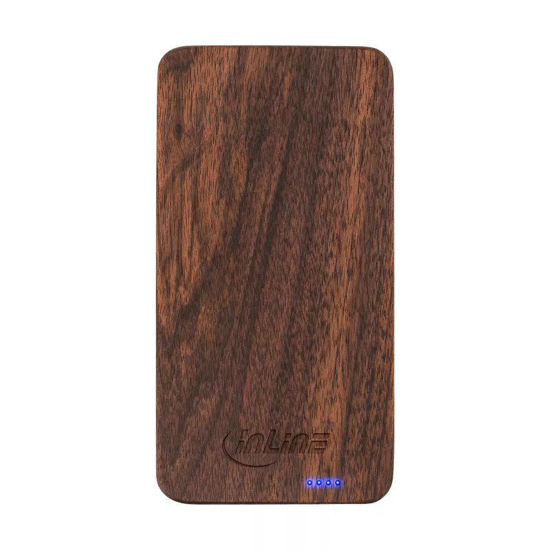 InLine woodplate, PowerBank USB 5.000mAh, z diodą LED, drewno orzechowe
