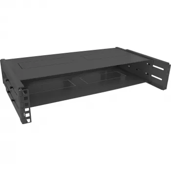 InLine 19-calowa składana szafa rack, 2U, głębokość 24-40 cm, z pokrywą, czarna