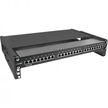 InLine 19-calowa składana szafa rack, 2U, głębokość 24-40 cm, z pokrywą, czarna