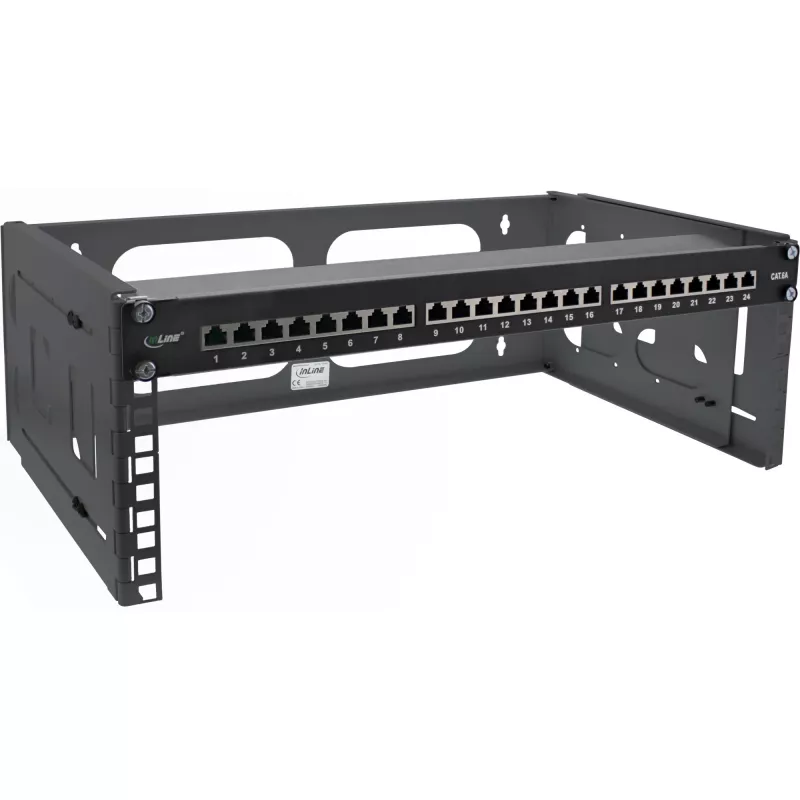 Składana szafa rack InLine 19 cali, 4U, głębokość 24-40 cm, czarna