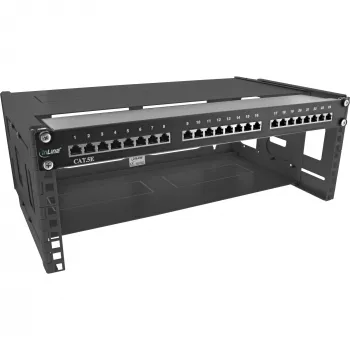 Uchwyt ścienny InLine 19-calowy składany rack 4U głębokość 24-40 cm czarny