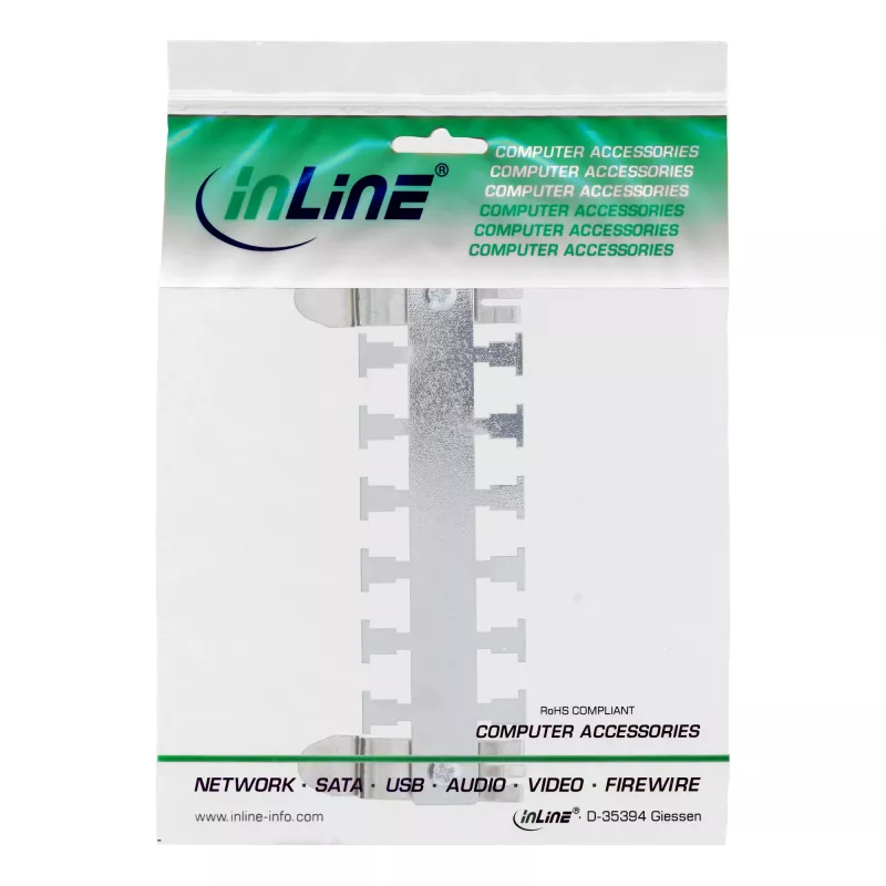 Listwa prowadząca kable InLine do montażu na szynie TH35 (TS35), metalowa