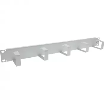 InLine 19 inch panel do zarządzania kablami, 5 małych uchwytów, RAL7035, szary