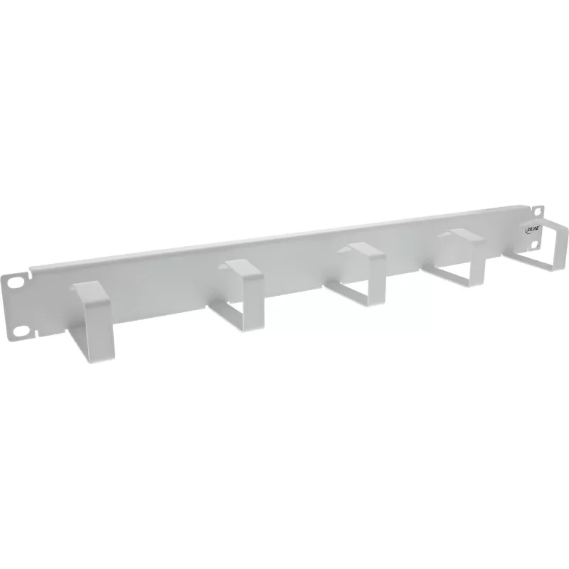 InLine 19 inch panel do zarządzania kablami, 5 małych uchwytów, RAL7035, szary
