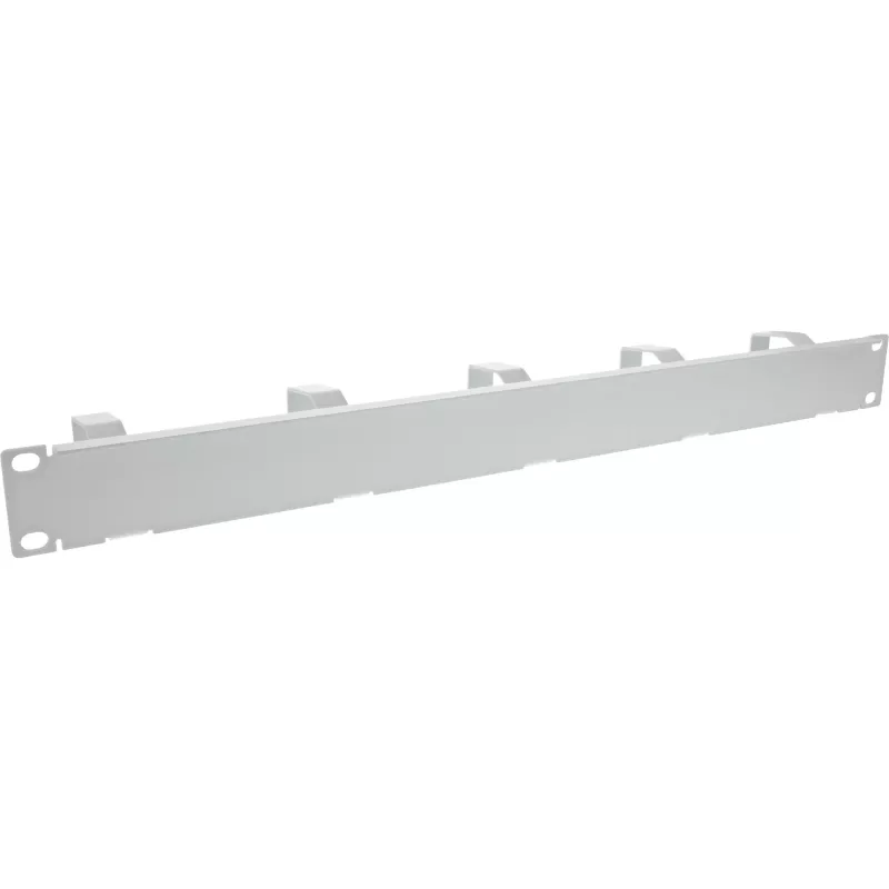 InLine 19 inch panel do zarządzania kablami, 5 małych uchwytów, RAL7035, szary